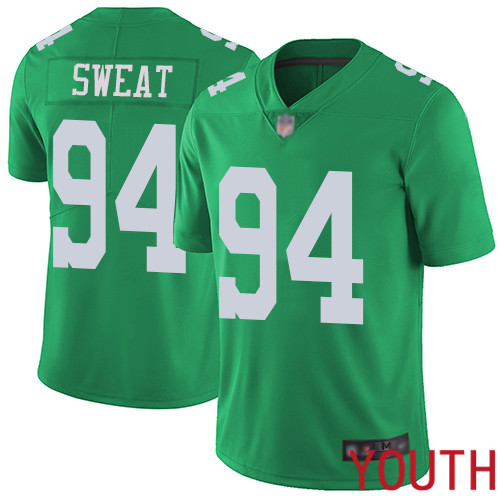 Youth Philadelphia Eagles 94 Josh Sweat Limited Green Rush Vapor Untouchable NFL Jersey Football